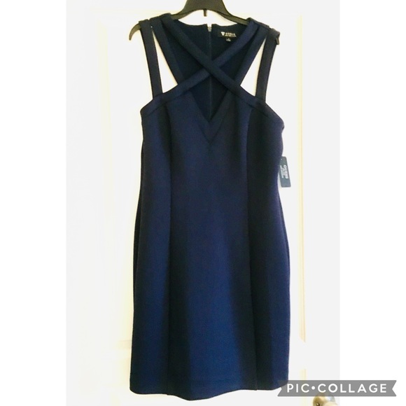 Gorgeous Marine blue scuba dress by Guess. BNWT, size 12. - Picture 1 of 4